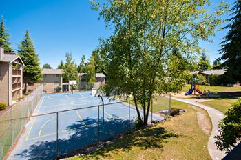 Outdoor basketball court exterior